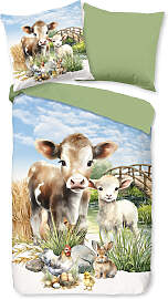 Kinderbettwäsche "Farm animals", bunt