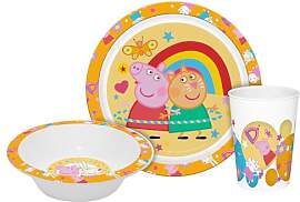 Kindergeschirr Peppa Pig 3teilig PP, Geschirrset,