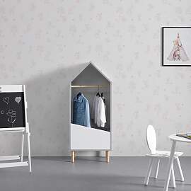 Kinderkleiderschrank Adelia Weiß/Grau ca.