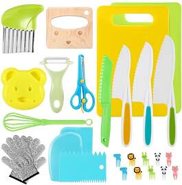 Kindermesser 27-teiliges Kinder Küchenmesser Set, 