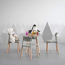 Kindersitzgruppe Dessy Hellgrau Kunststoff/Holz