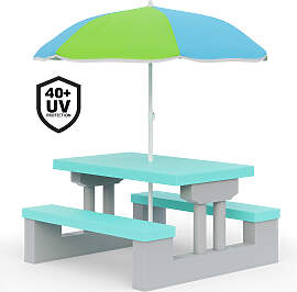 Kindersitzgruppe Mint mit Sonnenschirm