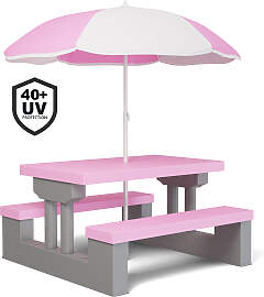 Kindersitzgruppe Pink mit Sonnenschirm