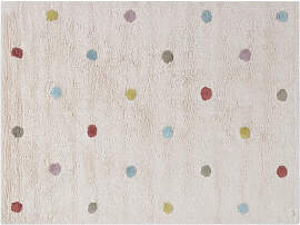 Kinderteppich aus beigefarbener Baumwolle mit