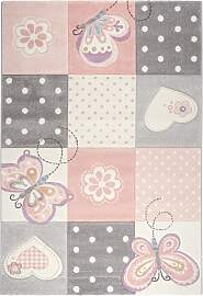 Kinderteppich Butterfly 2 in Rosa ca. 160x230cm