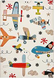 Kinderteppich Flugzeug in Bunt ca. 120x170cm