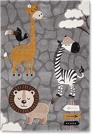 Kinderteppich Zoo 2 in Grau ca. 160x230cm