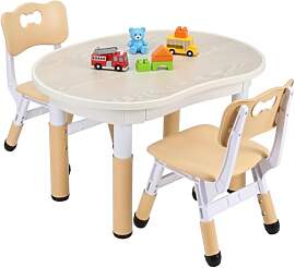 Kindertisch mit 2PCS Stühlen, Packung mit 2