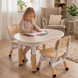 Kindertisch mit 2PCS Stühlen, Packung mit 2