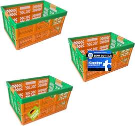 KiNDERWELT 3 x Robuste Profi - Klappbox 45 L bis