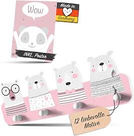 Kindsblick ® Bären Kindergarderobe in Rosa inkl. 