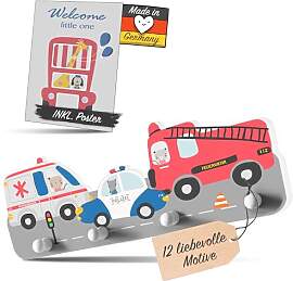 Kindsblick ® Rettungsautos Kindergarderobe in