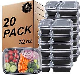 KINGHON 2 Fächer Meal Prep Container, Kunststoff