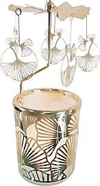 Kingnero Aprikosenblatt Kerze Windlicht Karussell, 