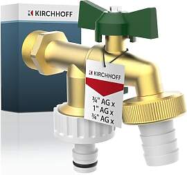 KIRCHHOFF Doppelwasserhahn 3/4 x 1 Zoll,