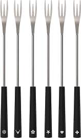 Kisag 2IN1 Fondue Gabeln Set 6 Personen Schwarz,
