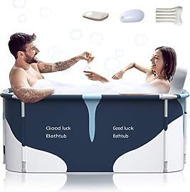Kiseely 140cm Tragbare Faltbare Badewanne für 2