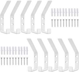 Kisizity 10 Stück Weiß Garderobenhaken 12,6mm