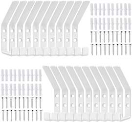 Kisizity 20 Stück Weiß Garderobenhaken 12,6mm