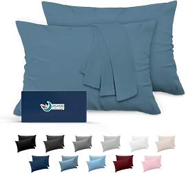 Kissenbezug 50x70 Blau 2er Set Mikrofaser Oeko-TEX 