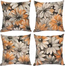 Kissenbezug 55 x 55 4er Set Kissenbezug Orange