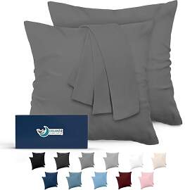 Kissenbezug 65x65 Anthrazit 2er Set Mikrofaser