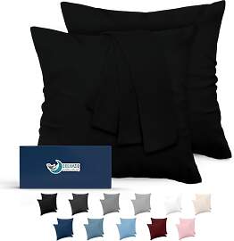 Kissenbezug 65x65 Schwarz 2er Set Mikrofaser