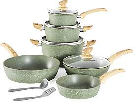 Kitchen Academy 12-teiliges grün Kochgeschirr Set 