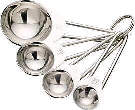 Kitchen Craft Edelstahl-Messlöffel, 4 Stück,