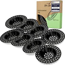 Kitchen Helpis® 8X Abflusssieb schwarz für ALLE