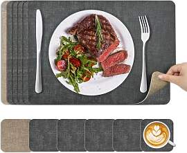 KitchenBoss Tischsets Abwaschbar Platzdeckchen und 