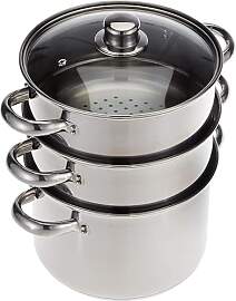 KitchenCraft 3 Kochtopf Set, Dampfgarer/Suppentopf 