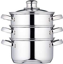 KitchenCraft 3 Kochtopf Set, Dampfgarer/Suppentopf 