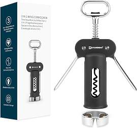 KITCHENDAO 3 in 1 Korkenzieher Wein, Weinöffner