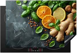 KitchenYeah© Herdabdeckplatte 78x52 cm Einteilig