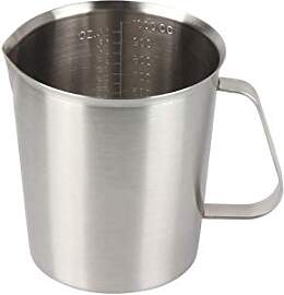 Kitchnexus Messbecher Edelstahl 1L, Milchkännchen 