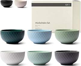 KIVY Müslischalen Keramik - 6 x 850ml - Große