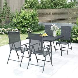 KKHOMEI Gartenmöbel Set 4 Hochlehner Verstellbar