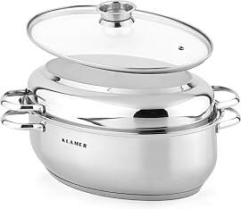 KLAMER Bräter mit zwei Deckeln 41 cm,