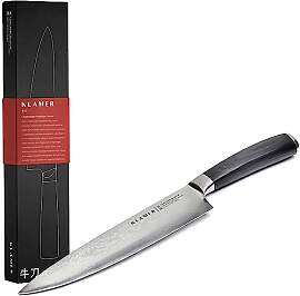 KLAMER Damast Chefmesser 20cm, extra scharfes