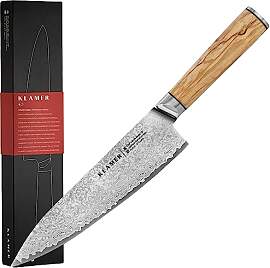 KLAMER Damast Chefmesser 20cm, extra scharfes