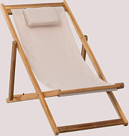 Klappbare Holz-hängematte Mit Kissen Kardis Beige 