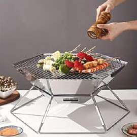Klappbarer Edelstahl-Grill für den Außenbereich, 