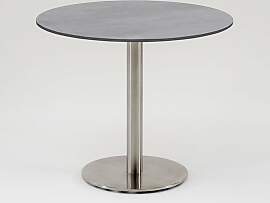 Klapptisch Bistro Edelstahl rund - 95 cm rund Teak 