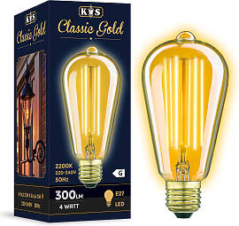 Klassische Gold LED 4W Kohlefadenlampe Edison