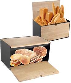 Klausberg Brotkasten Brotbox aus Metall/Holz 35,5