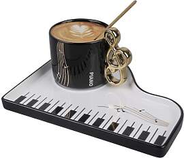 Klavier Kaffeetasse, 200ml Musiknoten Keramik