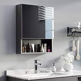 kleankin Spiegelschrank Bad, Badezimmerschrank mit 