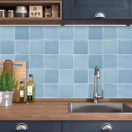 Klebefolie Fliesen Grau Blauer Ziegel
