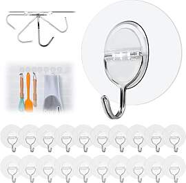 Klebehaken Transparent - 20 Stück Haken